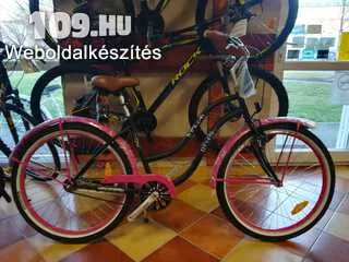 Női kerékpár Neuzer cruiser matt fekete rózsaszín (csak felszerelt rendelhető)