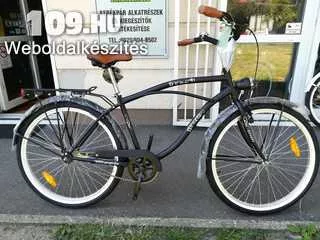 Férfi kerékpár Neuzer cruiser matt fekete felszerelt