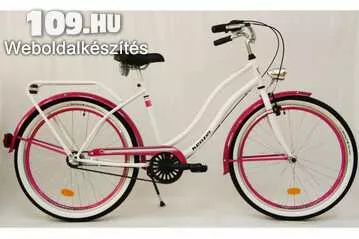 Kenzel Cruiser Aqua női fehér-rózsaszín agyváltós kerékpár