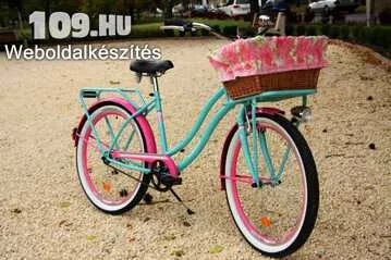 Kenzel Cruiser Aqua női celeste-rózsaszín agyváltós kerékpár (kosár nem tartozék)