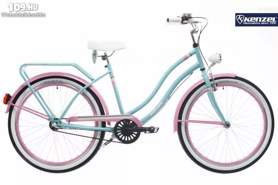 Női kerékpár Kenzel cruiser atlantis celeste (türkiz) rózsaszín (egyedi felszereltség)