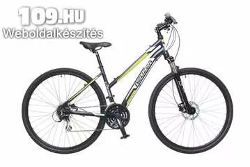X300 női fekete/fehér-zöld 19 tárcsafékes cross kerékpár