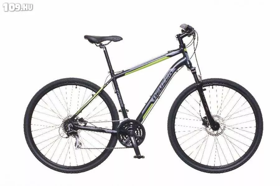 X300 férfi fekete/zöld-szürke 19 tárcsafékes cross kerékpár