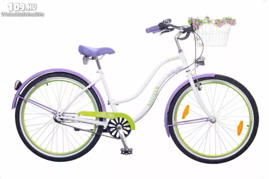 Picnic női fehér/lila-zöld kerékpár