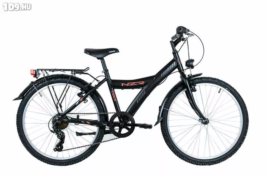 Tiger 24 6S City fekete/piros-szürke aluminium váz kerékpár
