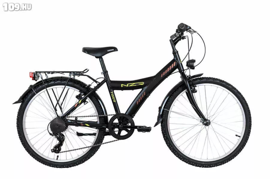 Tiger 24 6S City fekete/sárga aluminium váz kerékpár