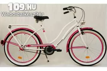 Kenzel Cruiser Atlantis női fehér-rózsaszín kerékpár