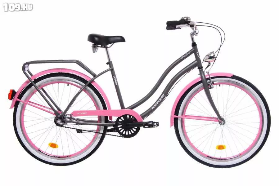 Kenzel Cruiser Aqua női matt szürke-rózsaszín agyváltós kerékpár