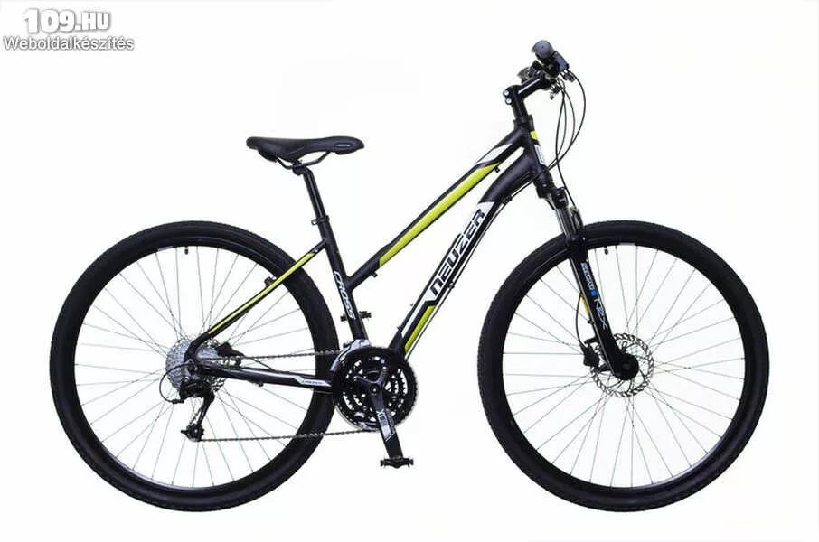 X400 női fekete/fehér-zöld 19 tárcsafékes cross kerékpár