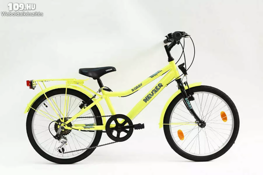 Bobby 20 City neonsárga/fekete-kék kerékpár