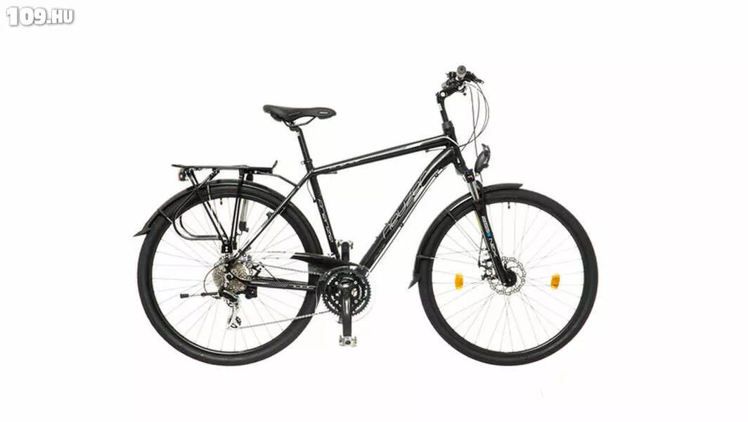 Firenze 200 disc férfi fekete/fehér-szürke matt 19 elemes világítással trekking kerékpár