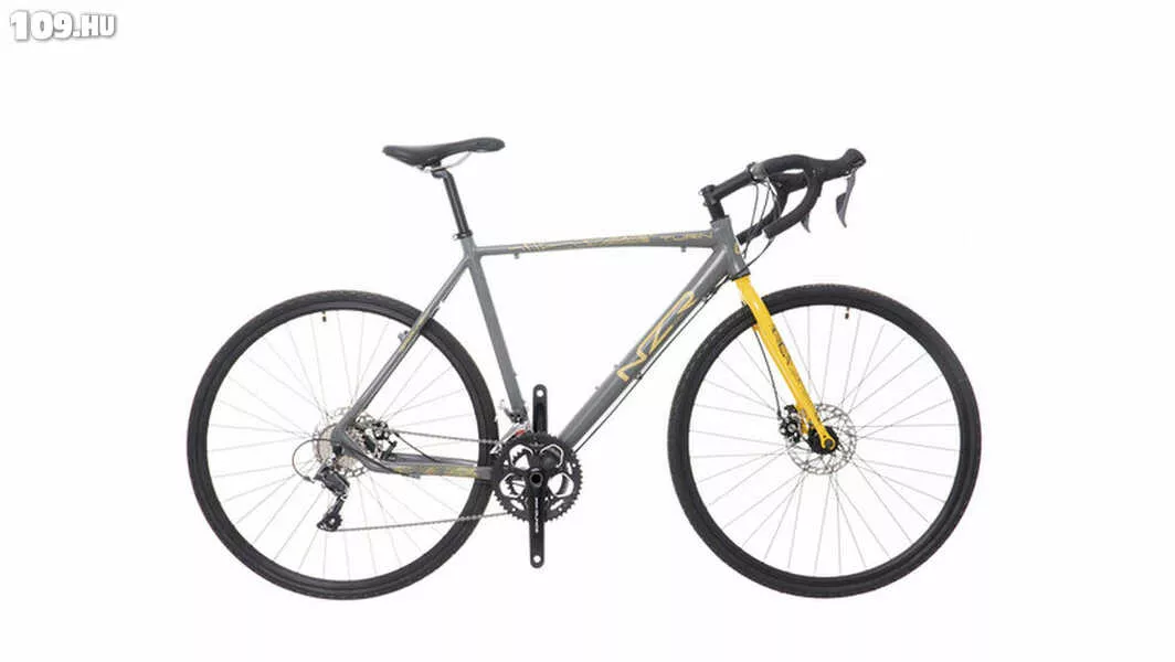 Turin sötétszürke/sárga 59 cm gravel kerékpár