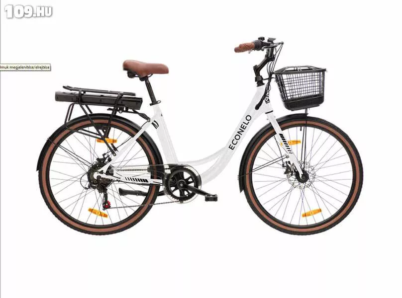 Econelo női 18 E-City fehér elektromos kerékpár